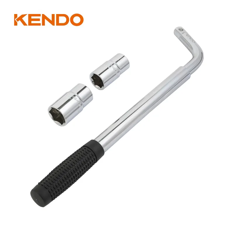 Kendo verstellbarer L-Teleskop-Reifenschlüssel, Teleskop-Radmutter, Ratschengriffschlüssel, Reifenschlüssel